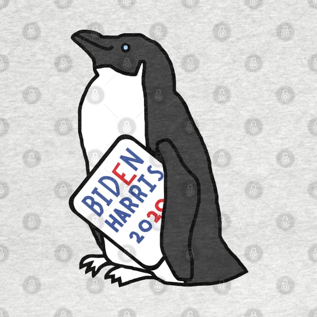 Penguin with Biden Harris Sign by ellenhenryart